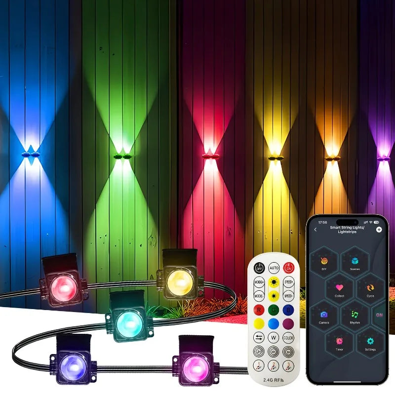 Smart outdoor string lights Permanent RGBIC lamps IP67 waterproof Suitable for gifts, garden lights, garden decorations
