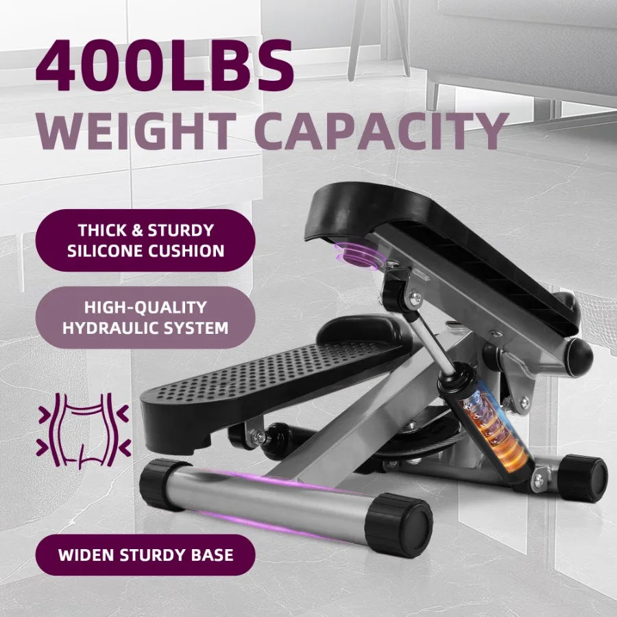 Mini Steppers Stair Steeper with Resistance Bands Portable Stepper Capable of FullBody Exercise Low Noise and Smooth 300 lbs We