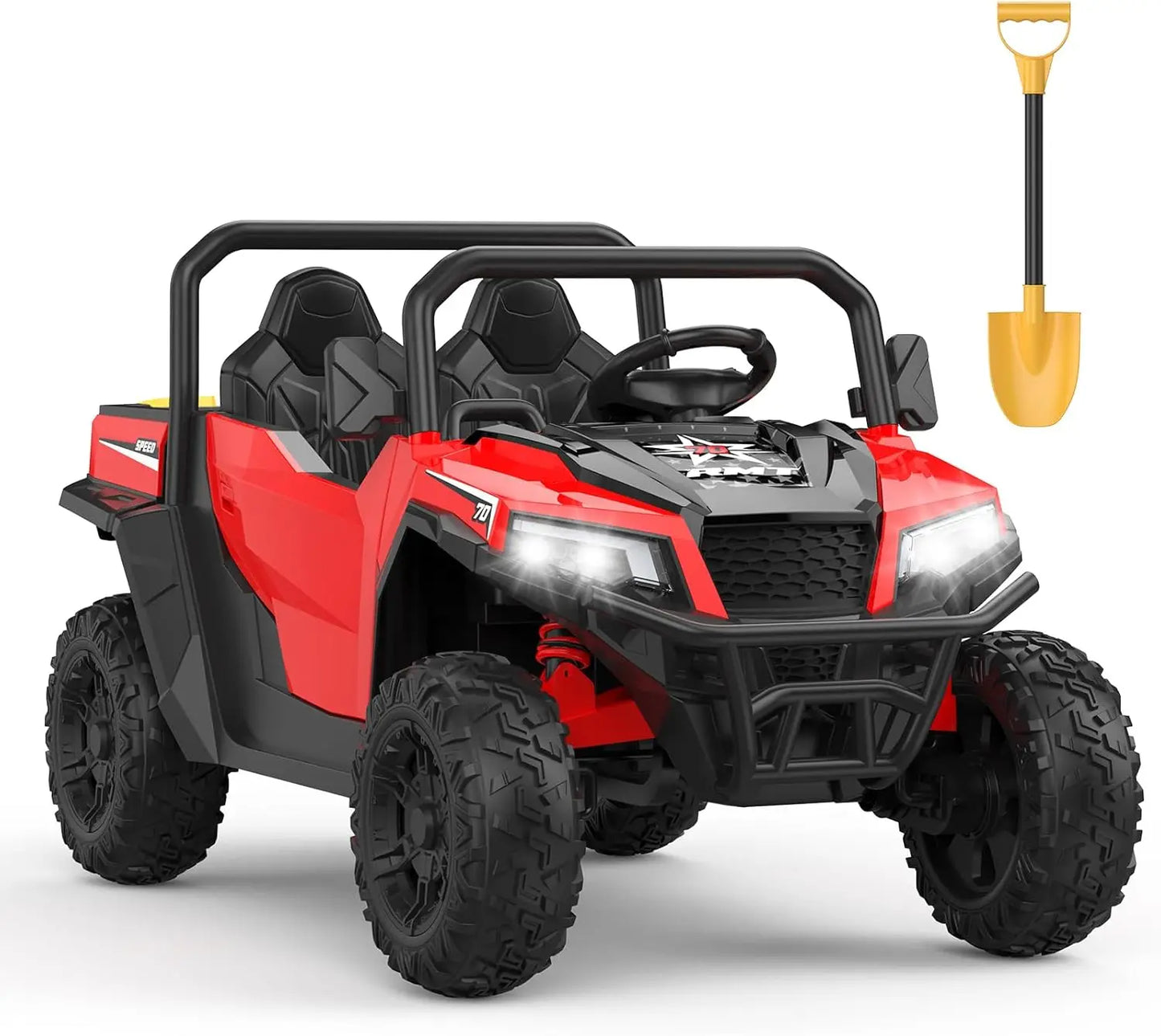 24V Ride On Dump Truck for Big Kids 4x4 Electric Car with Remote Control, Shovel, Bluetooth & Music Kids Electric Ride On Toys