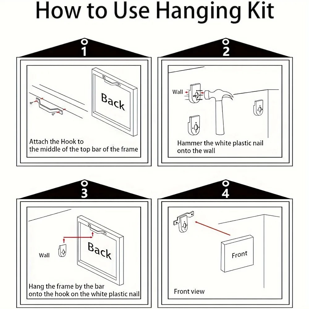 1 large abstract house canvas wall art print, wall decoration, 1.5 inch thick pine solid wood frame