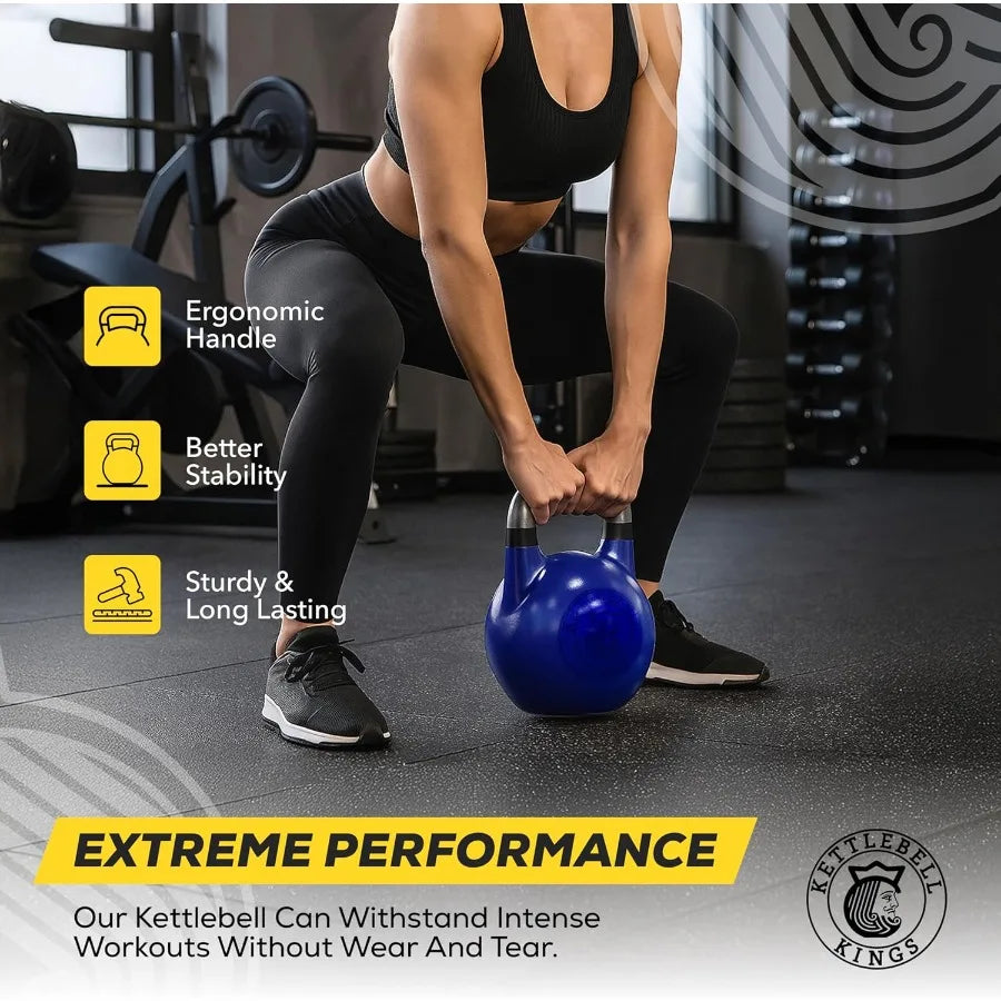 Kettlebell Kings Competition Kettlebells Weight (33mm handle) 14 KG | Hand weights Workout Gym Equipment & Strength training set