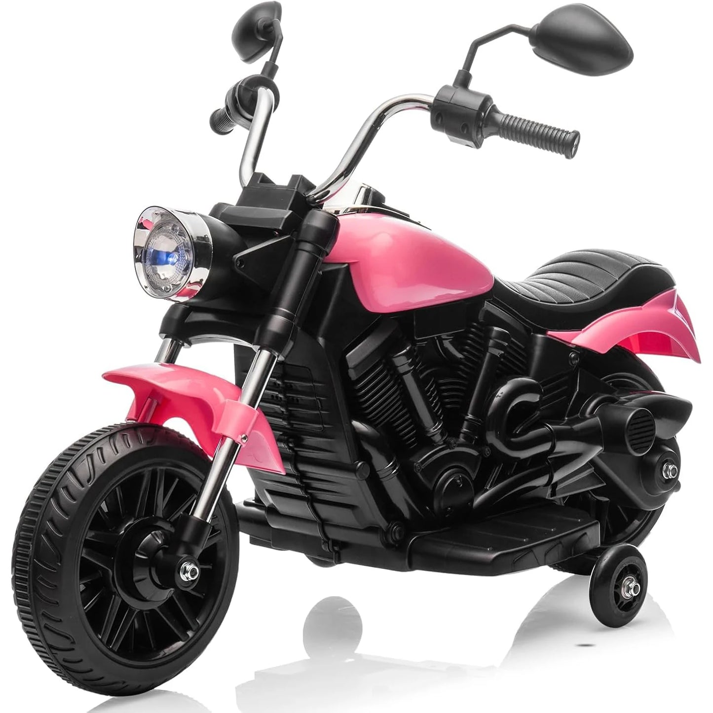 3-Wheel Kids Ride on Motorcycle w/Detachable Training Wheels/Reverse/Headlight 12V Electric Ride on Toy for Toddler Boys Girls