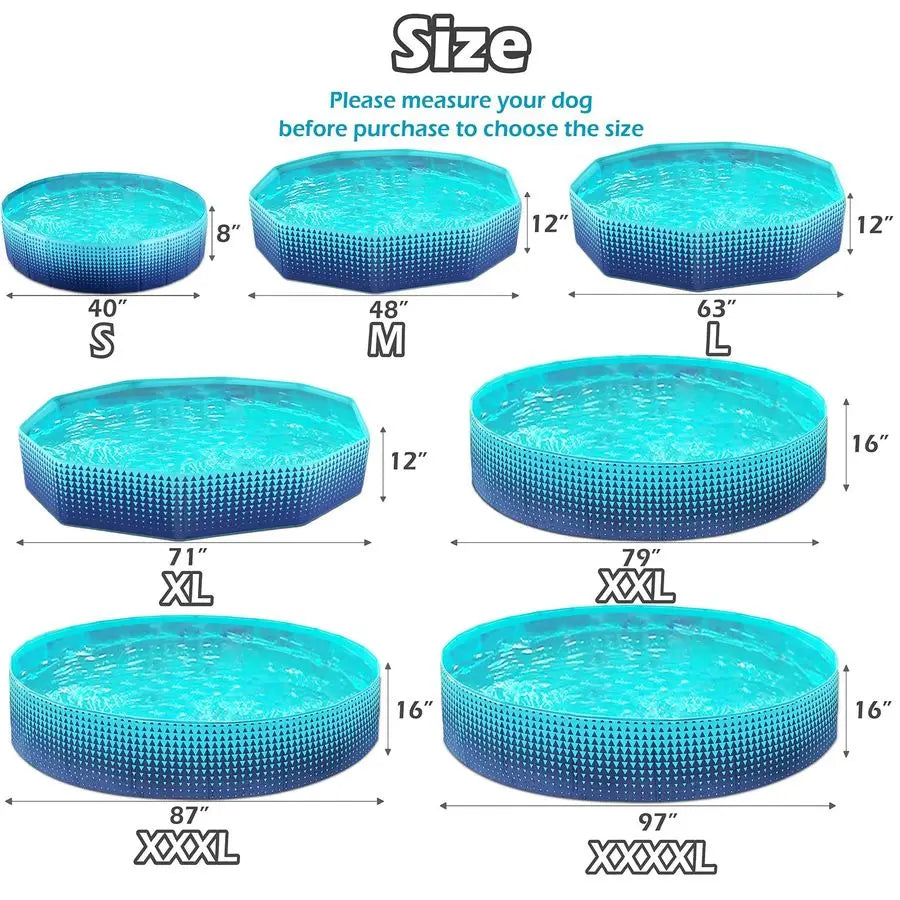 Foldable Dog Kiddie Pool Hard Plastic Kids Paddling Pool Toddler Baby Swimming Pools for Backyard Collapsible Whelping Box Pet D