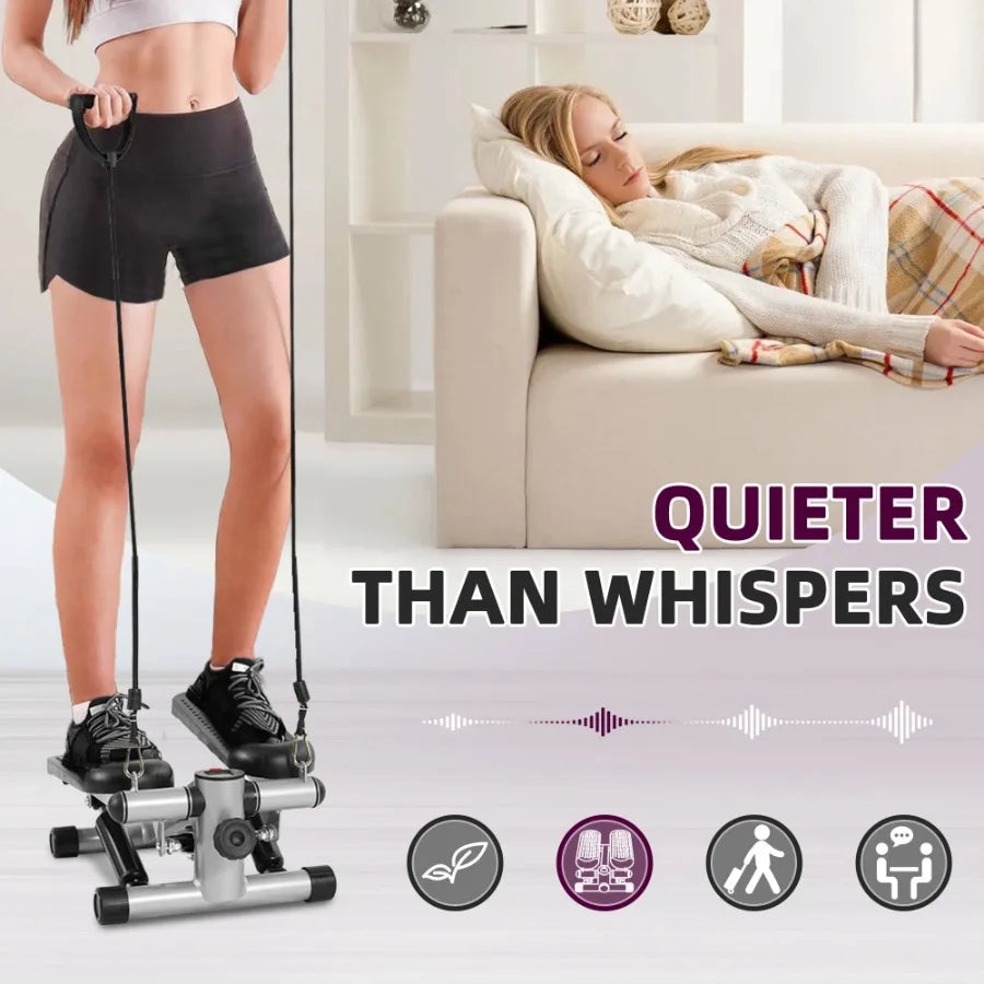 Mini Steppers Stair Steeper with Resistance Bands Portable Stepper Capable of FullBody Exercise Low Noise and Smooth 300 lbs We