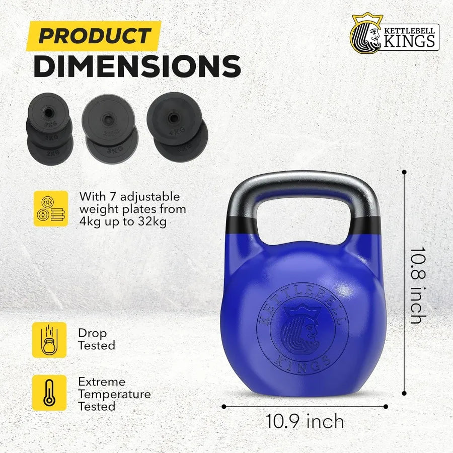 Kettlebell Kings Competition Kettlebells Weight (33mm handle) 14 KG | Hand weights Workout Gym Equipment & Strength training set