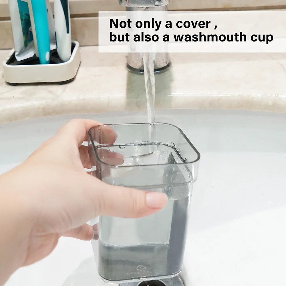 Toothbrush Holder With Cup/Cover, Compatible With Conventional Toothbrushes, Can Store Toothpaste Toothbrush Holder For Bathroom
