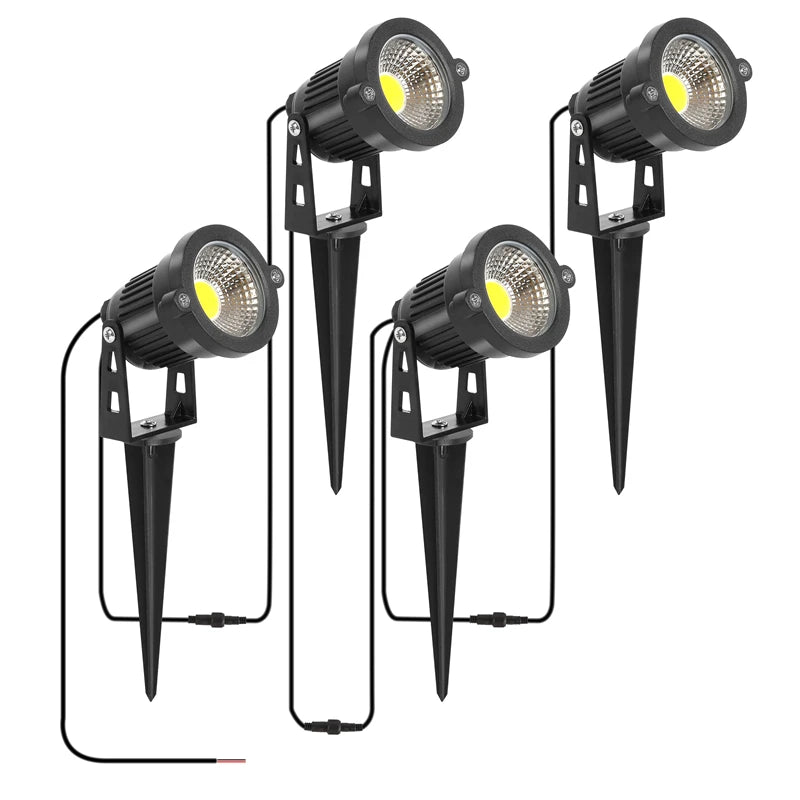 2/4/6/10 in 1 IP65 Waterproof 2 Meters Waterproof Wiring LED Garden Lights Outdoor Lawn Lamp Safety Low Voltage Street Lights