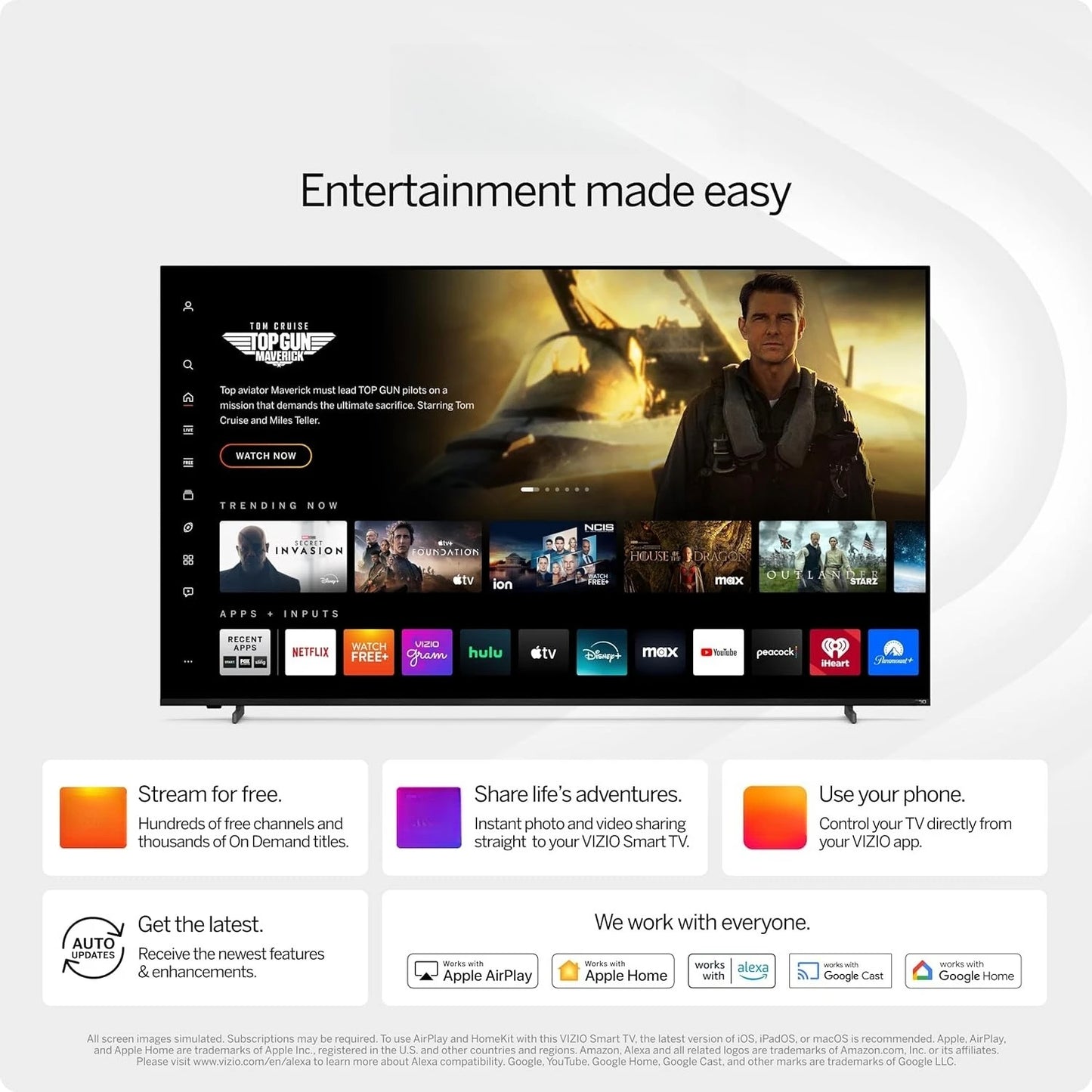 40-inch Full HD 1080p Smart TV : X, Alexa Compatibility, Google Cast Built-in, Bluetooth Headphone Capable, (VFD40M-08 New)