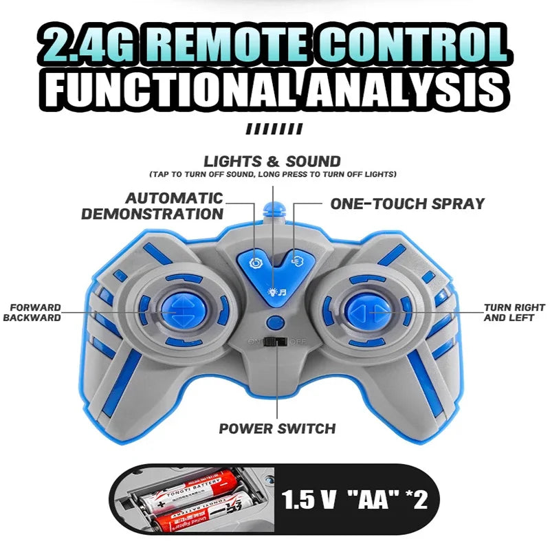 Dinosaur RC Car Remote Control Car Spray Tumbling Stunt Car 2.4G with Light Sound Boy Climbing Car High Speed Vehicle Toys Gifts