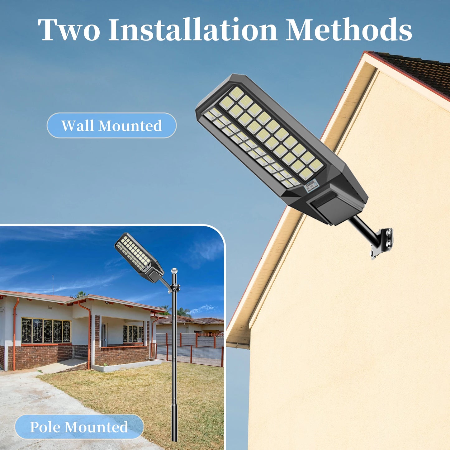 2PACK 8000W Solar Light Outdoor Solar Street Light With Motion Sensor Garden Wall Lamp Waterproof Solar Powerful Street Light