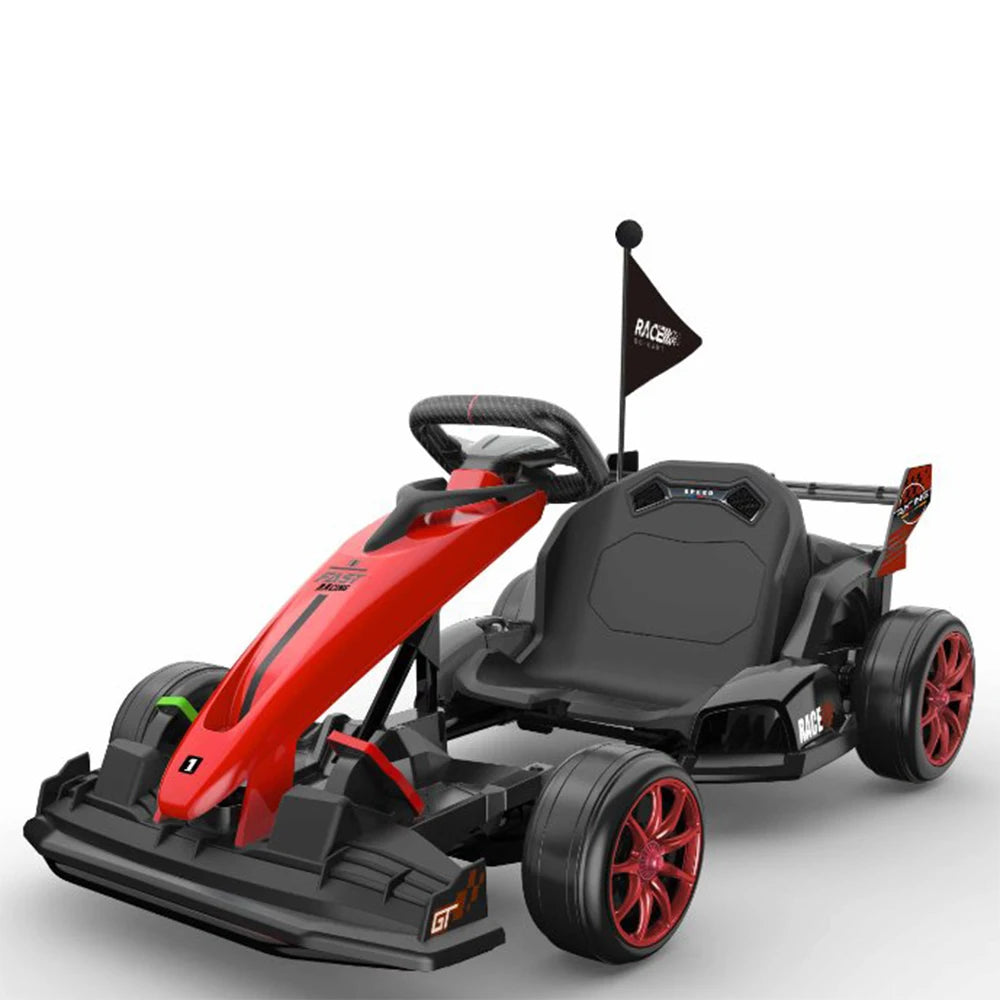 24V Electric Ride on Car Toy Drift Kart for Kids with Adjustable Seat & 8.5MPH Speed EVA Silent Wheels Parent-Safety Certified