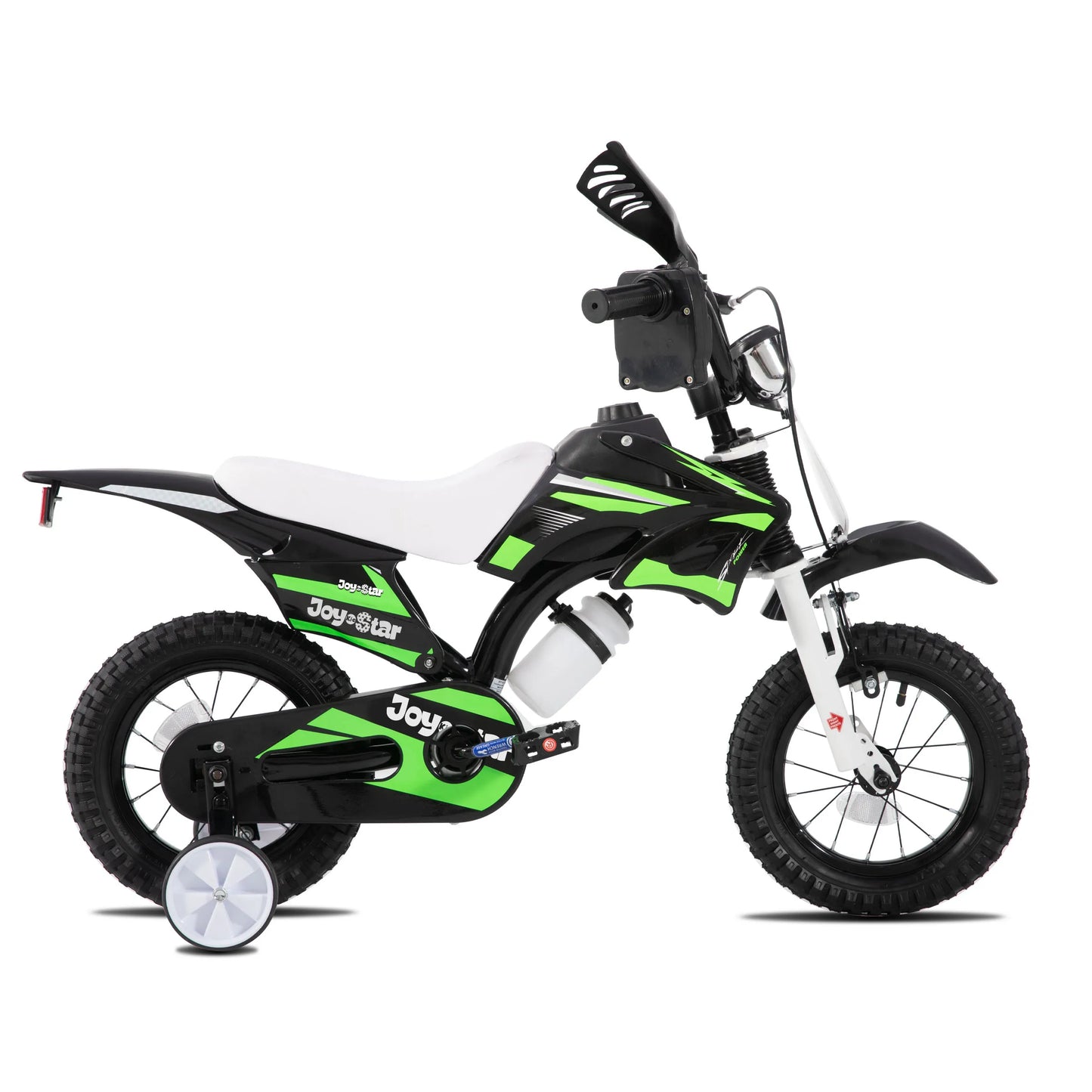 Joystar Motocross Style Kids Bike for Boys Girls Ages 3-7 Years, 12 & 16 Inch Bikes with Training Wheels and Number Plate