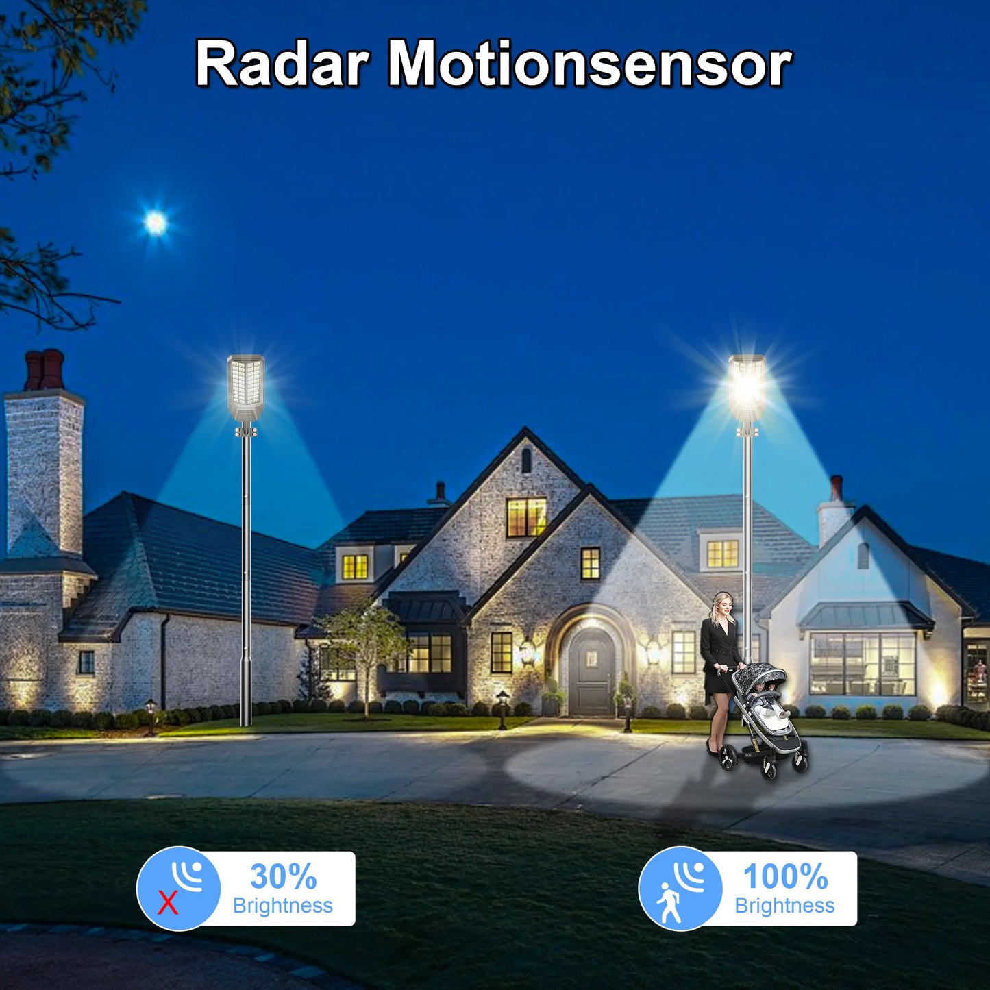 2PACK 8000W Solar Light Outdoor Solar Street Light With Motion Sensor Garden Wall Lamp Waterproof Solar Powerful Street Light