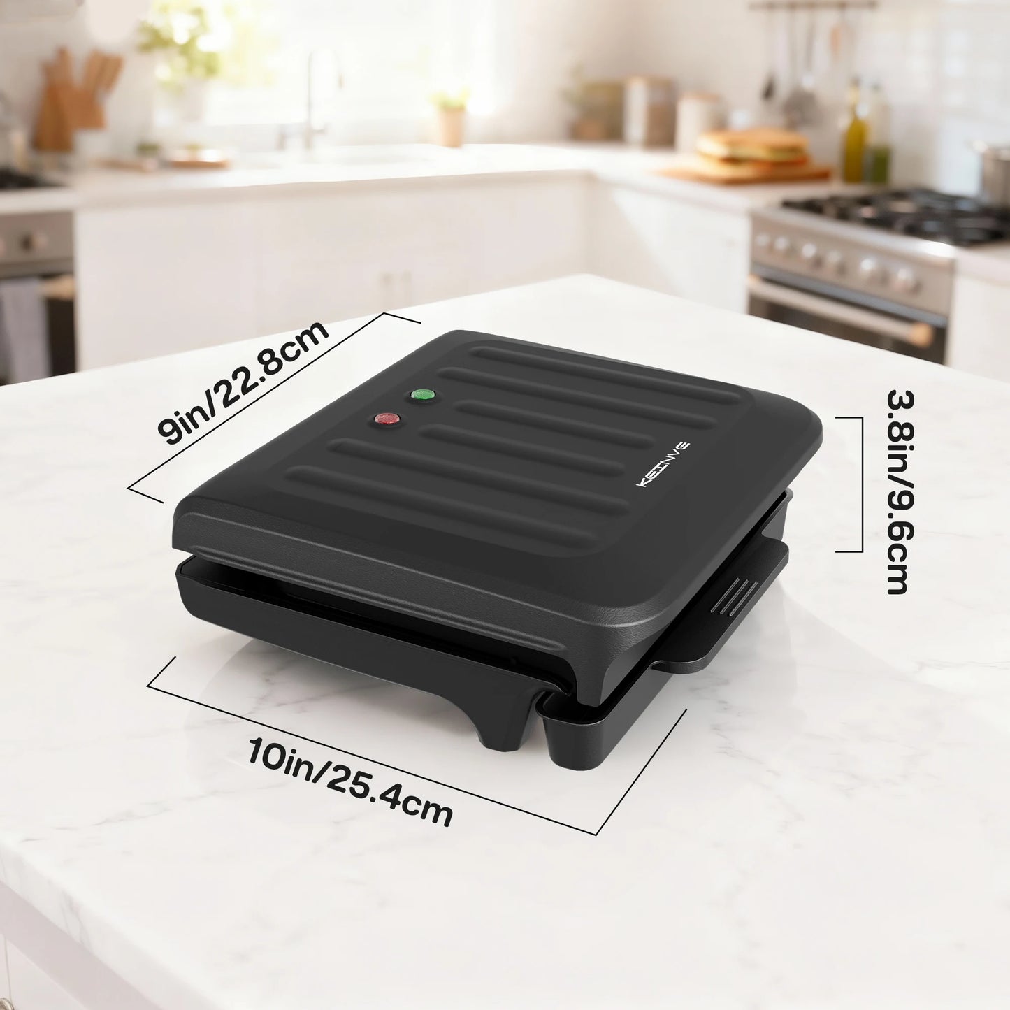 900W Electric Grill Pan, Indoor & Outdoor Kitchen BBQ Griddle for Steak, Seafood and Pancakes, Non-Stick
