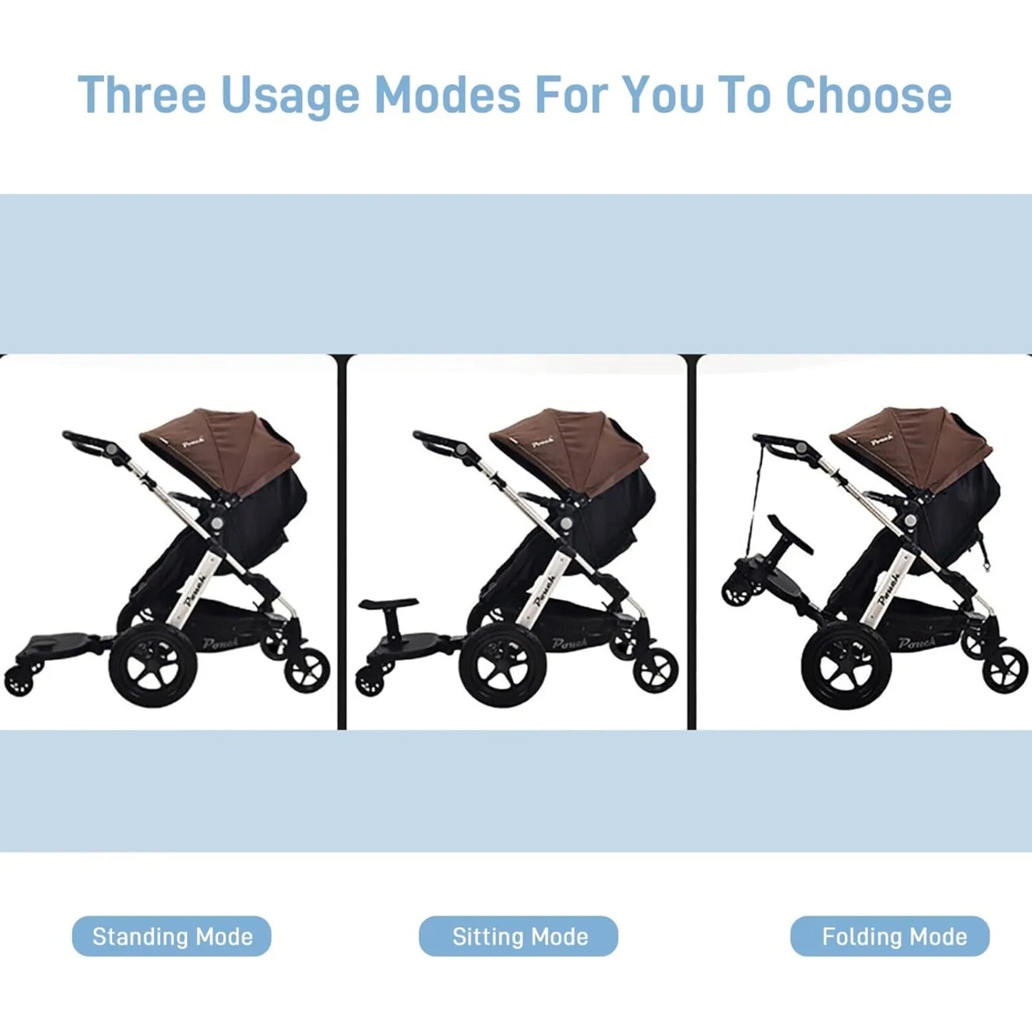 Universal Stroller Board, Stroller Glider Board with Detachable Seat Standing Board, Holds Children Up to 25KG/55Lbs