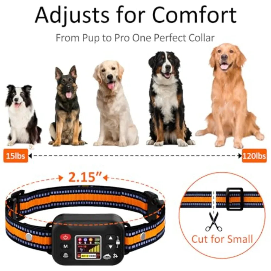 GPS Dog Collar for Outdoor Use, Waterproof IP67 Nylon Collar with Black Trim, 3 Correction Modes for Pets Over 15 Lbs