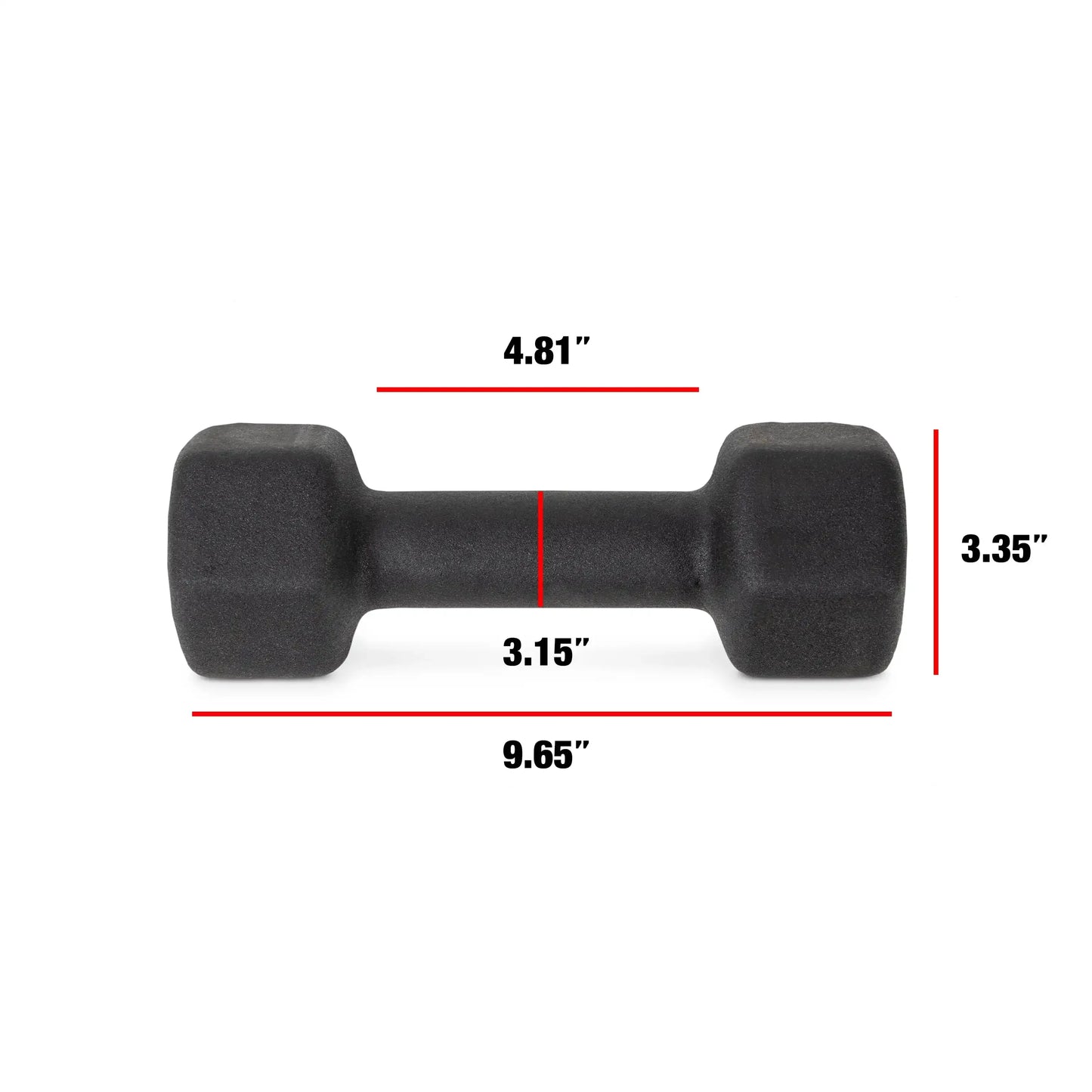 10lb Pair Neoprene Dumbbells, Non-Slip Quiet Hand Weights for Home Gym, Black Coated Fitness Equipment