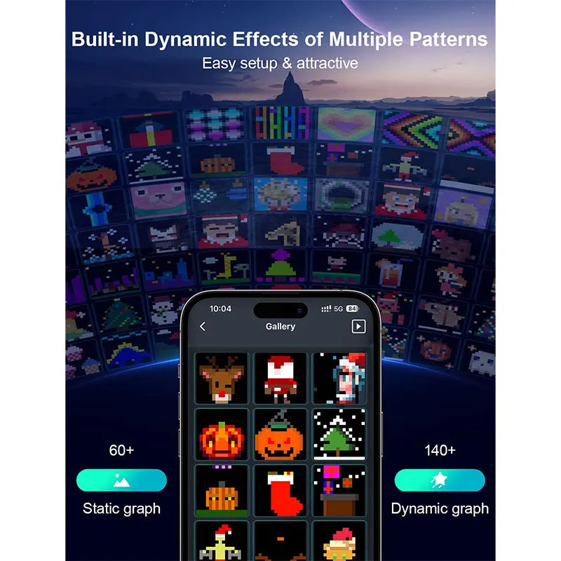 LED Decoration RGB curtain Smart Lights App Controlled String Fairy Lights DIY Pattern and Text Programmable Music Sync Reote