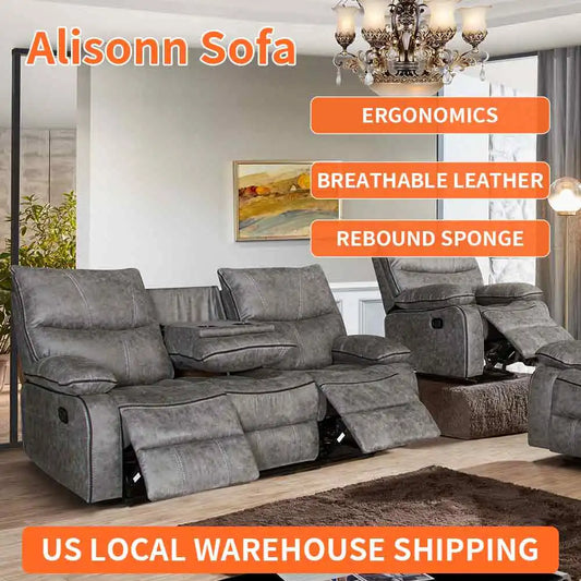 Zero Gravity Power Reclining Sofa Adjustable Headrest Electric Reclining Couch Power Recliner Sofa Drop Down Table Cup Holder