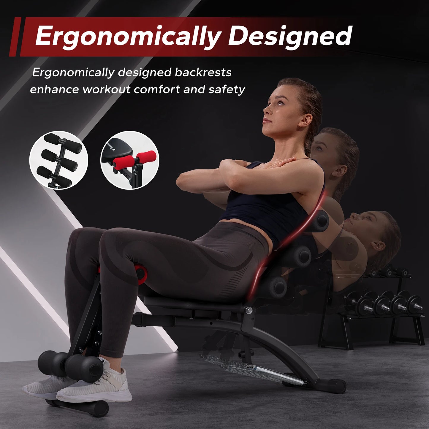 MERACH Ab Machine Multi-Functional Adjustable Ab Trainer Workout Bench for Home Gym Sit Up Machine for Abdominal Exercise Chair