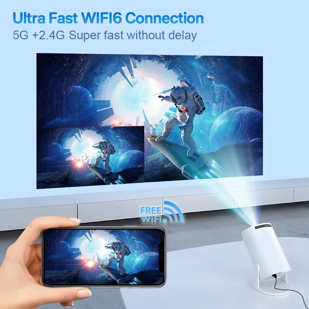 LynCast Projector X1BQ 4K Android 11 8000 Lumens Dual WiFi 6 BT5.4 Outdoor Theater 1080P 1280*720P 290ANSI Home Cinema Portable