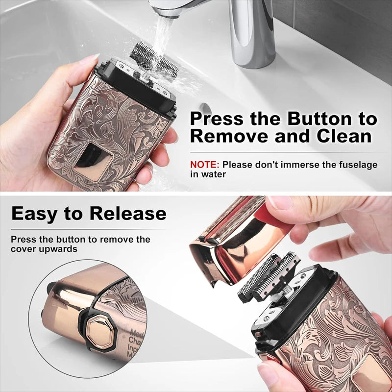 Ufree Close Shave Electric Foil Shavers for Men, 3-Speed Electric Razor, Bald Head Shavers, Face Shaving Beard Trimmer with LCD