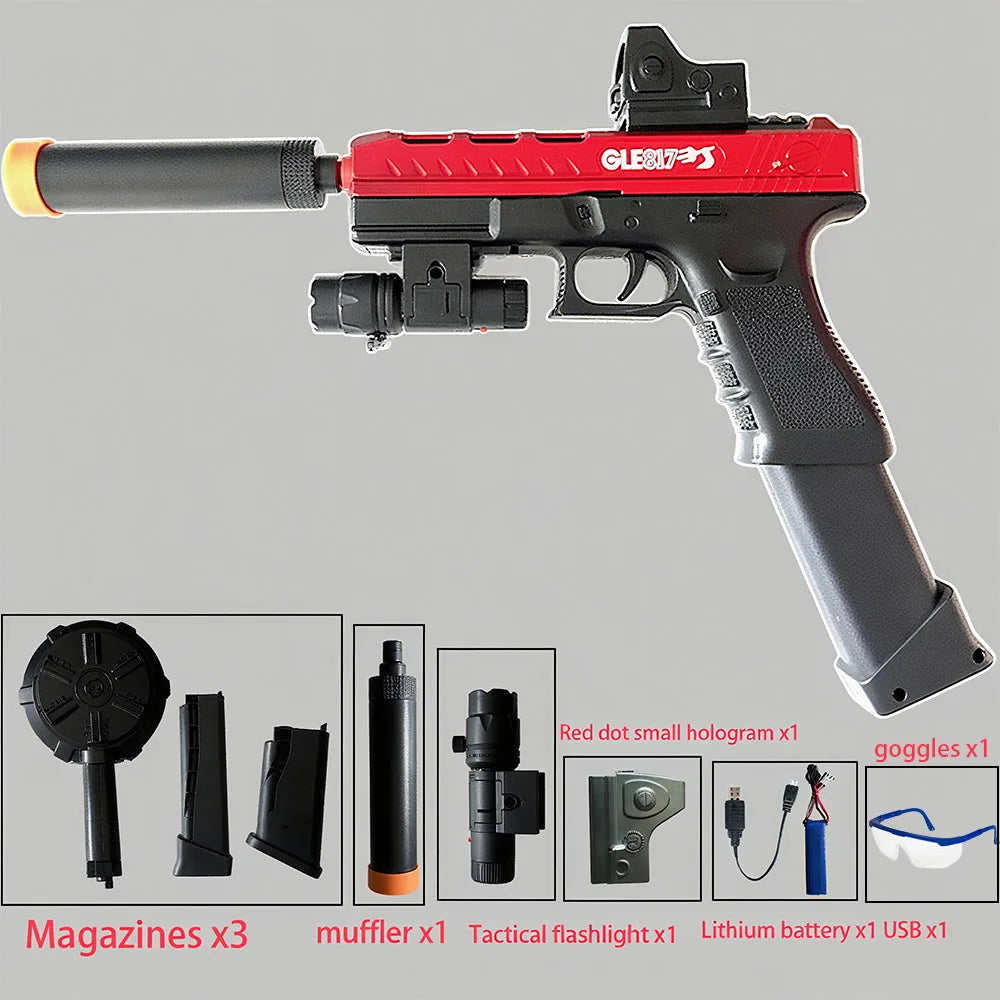 Electric toy gun, electric and manual, three modes, high-performance gel shell, manual and automatic dual modes, complete access