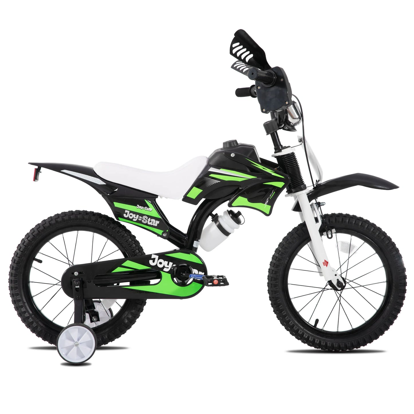Joystar Motocross Style Kids Bike for Boys Girls Ages 3-7 Years, 12 & 16 Inch Bikes with Training Wheels and Number Plate