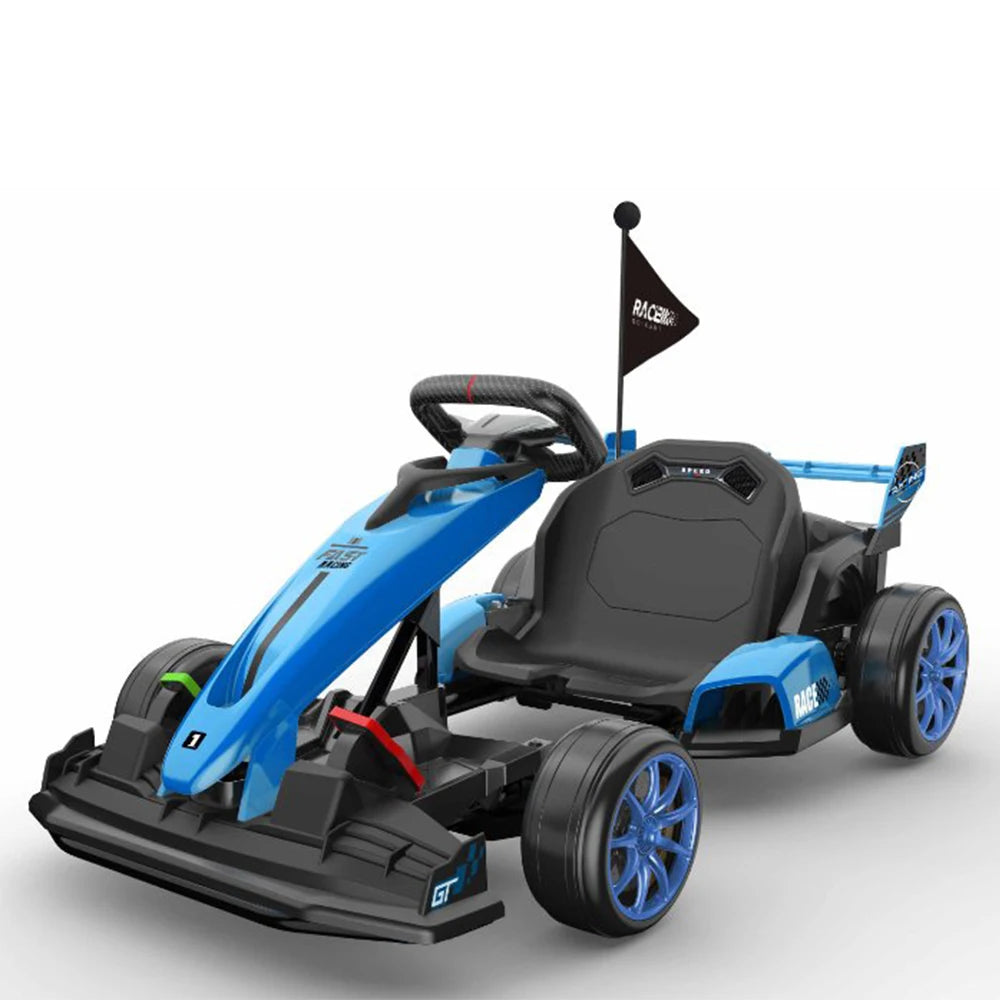 24V Electric Ride on Car Toy Drift Kart for Kids with Adjustable Seat & 8.5MPH Speed EVA Silent Wheels Parent-Safety Certified