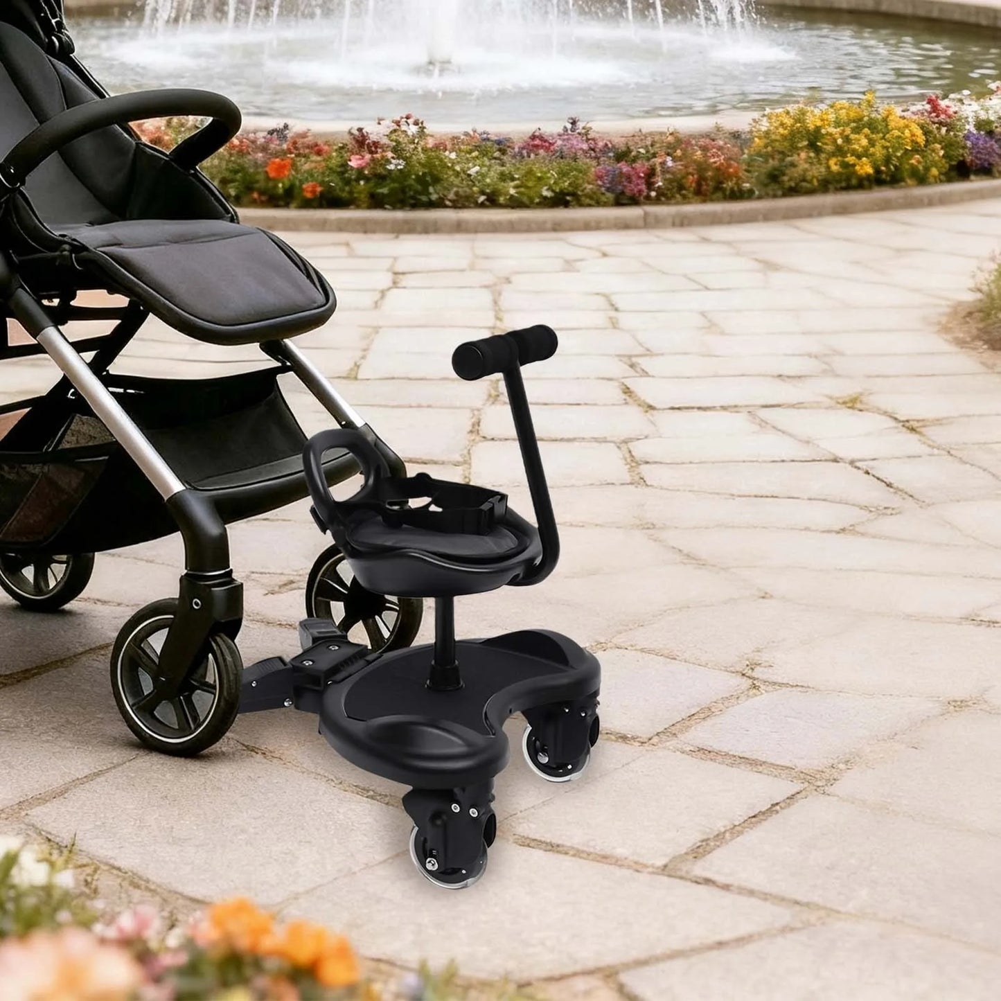 Universal Stroller Seat| Extra Stroller Board w/ Seat| Pushchair Kids Ride Board for Second Child