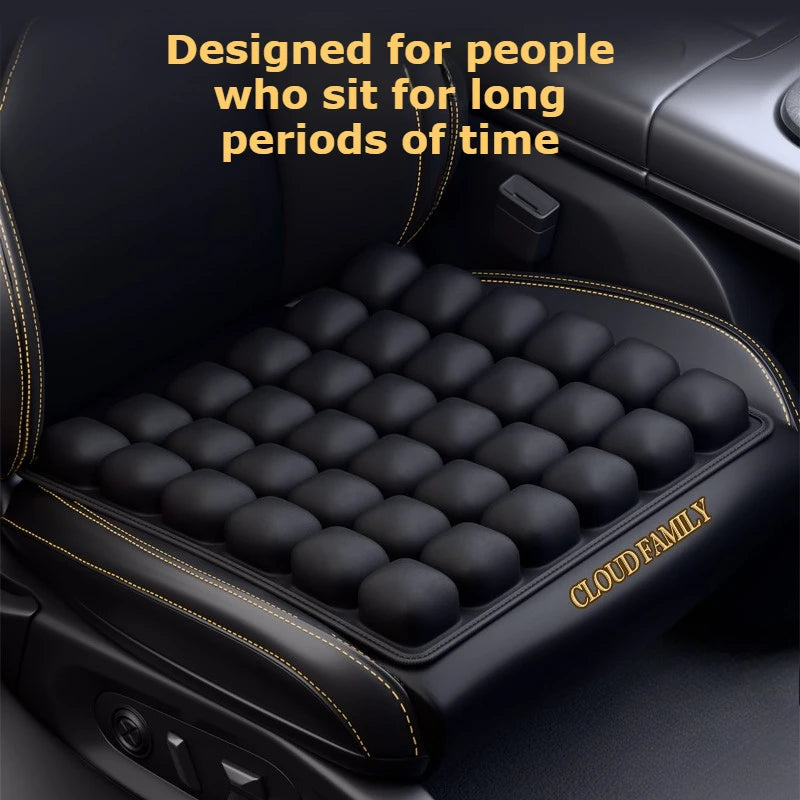 Adjustable Press-to-Inflate Seat Cushion | Pressure Relief for Office, Car & Airplane, Fabric Breathable & Anti-Slip,