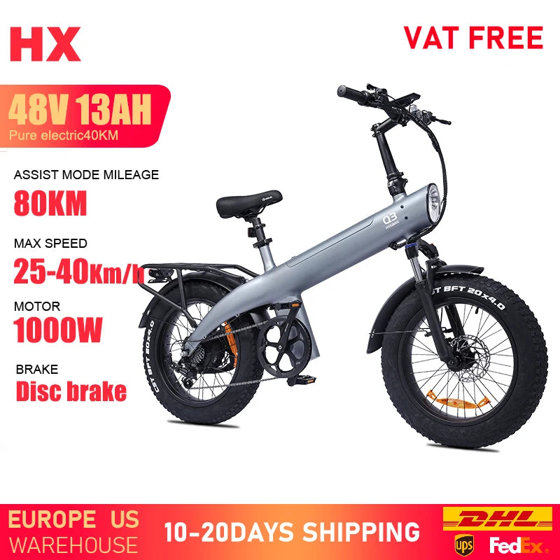 HX Q3 e bike 2000W 48V 20AH Adult electric bikes City Ebike 20Inch Tire Off-Road fat Mountain Electric bicycles E bicycle