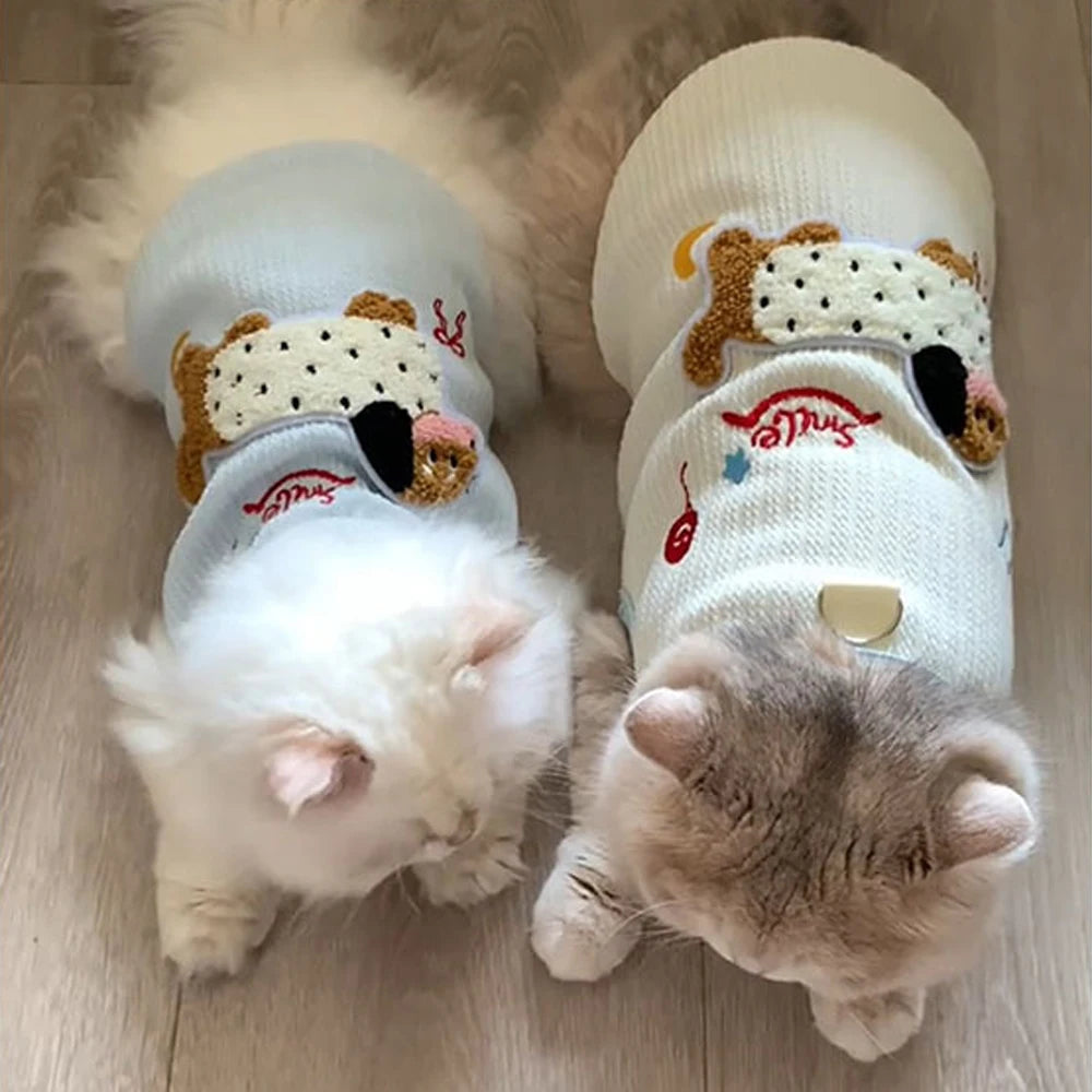 Breathable Small Dog Vest Soft Puppy Clothes Summer Cute Cat Clothes for Small Cat Vest Undershirt Dogs Pet Supplies with Hook