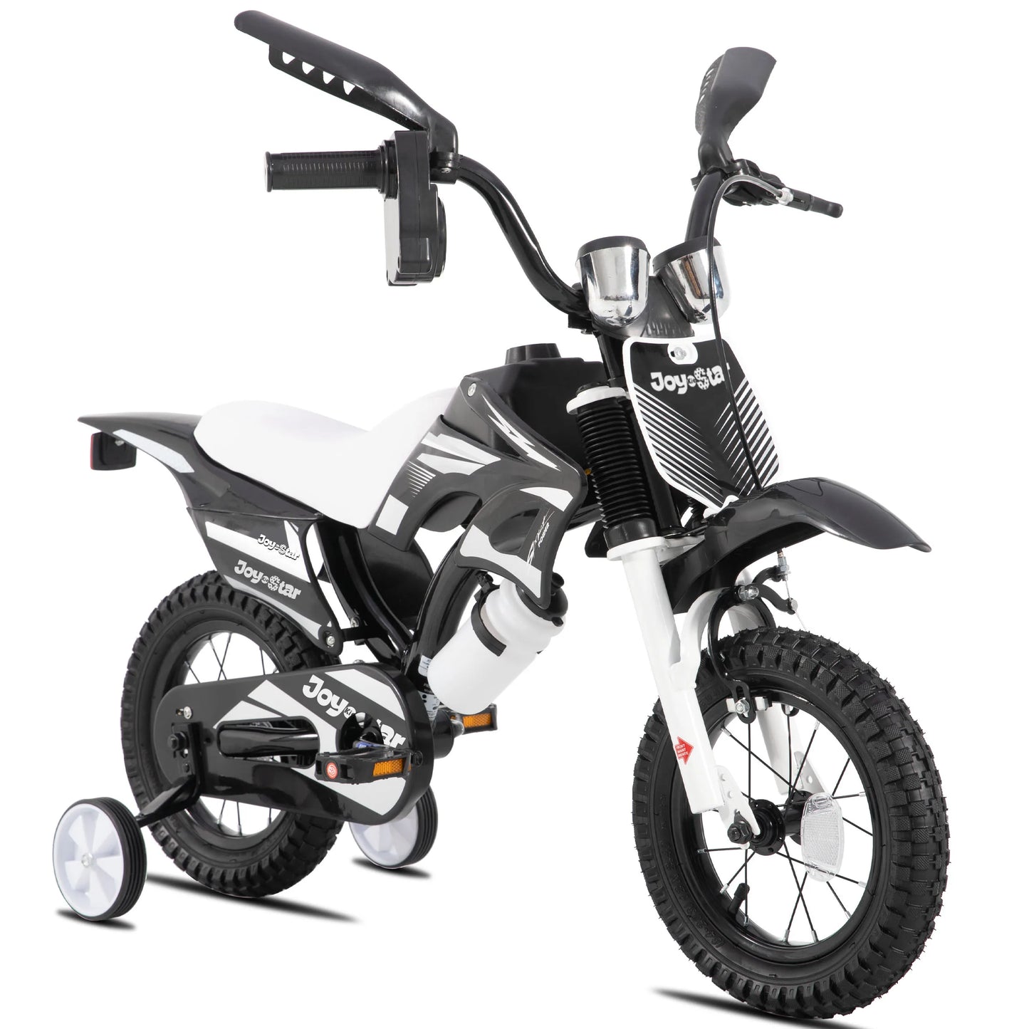 Joystar Motocross Style Kids Bike for Boys Girls Ages 3-7 Years, 12 & 16 Inch Bikes with Training Wheels and Number Plate