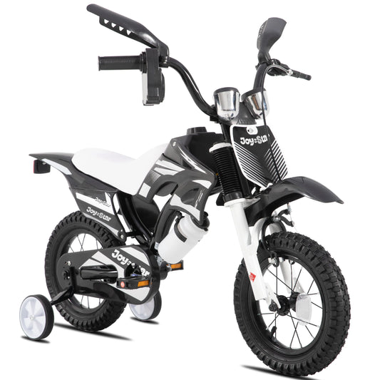 Joystar Motocross Style Kids Bike for Boys Girls Ages 3-7 Years, 12 & 16 Inch Bikes with Training Wheels and Number Plate