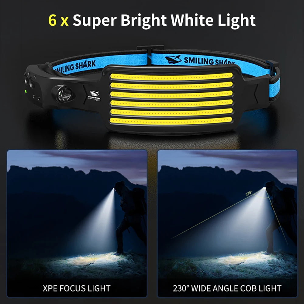 2pcs Smilingshark TD-0123F Headlight ,LED Headlamp & Super Bright Head Lamp , Ultra-Lightweight Head Light for Camping, Fishing