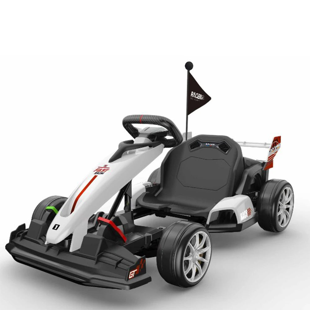 24V Electric Ride on Car Toy Drift Kart for Kids with Adjustable Seat & 8.5MPH Speed EVA Silent Wheels Parent-Safety Certified