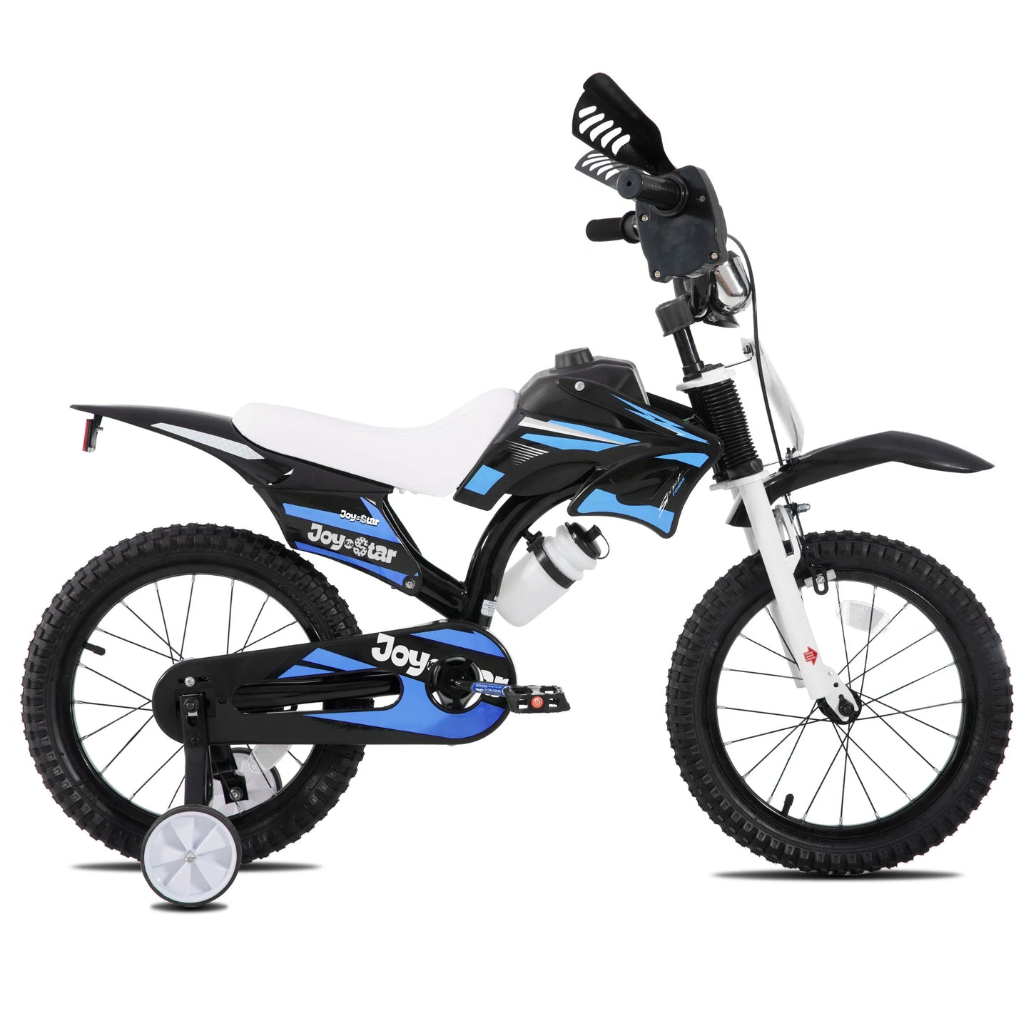 Joystar Motocross Style Kids Bike for Boys Girls Ages 3-7 Years, 12 & 16 Inch Bikes with Training Wheels and Number Plate