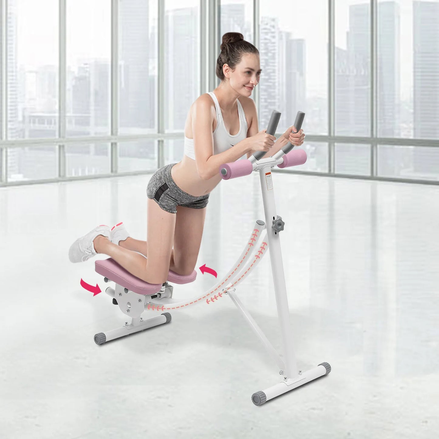 Ab Machine, 150kg/330lbs Weight Capacity, Foldable, Core & Abdominal Exercise Fitness Equipment for Home Gym