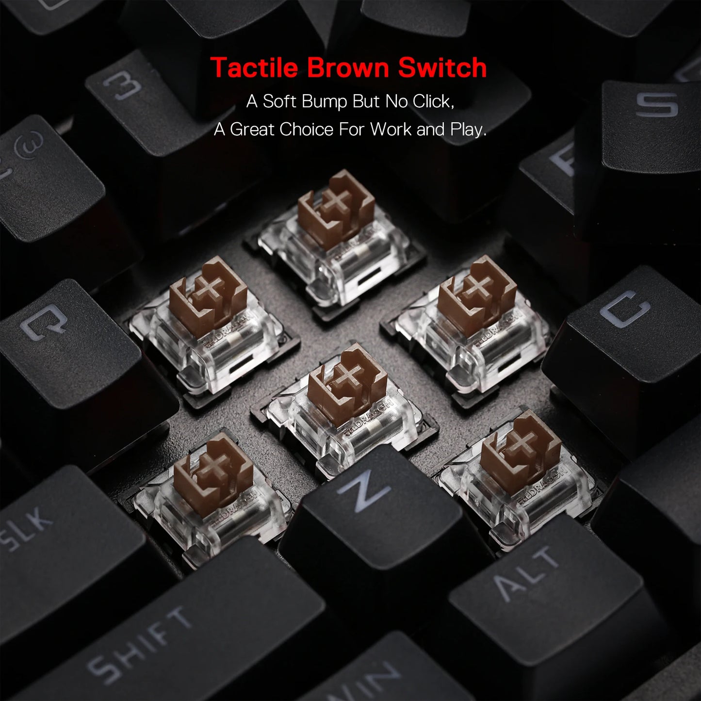 Redragon K596 Wired RGB Mechanical Gaming Keyboard, 87 Keys TKL Compact Keyboard  Wrist Rest, Red Switches
