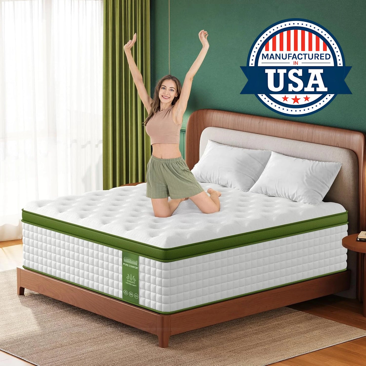 BedStory 12'' Full/King/Queen Size Mattress, Hybrid Mattress, Gel Memory Foam & Pocket Springs for Pressure Relief & Support