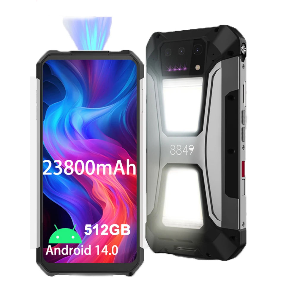 8849 Tank 2 PRO Rugged Smartphone with Projector  6.79" 2.4K Display 24GB 512GB Mobile Phone 23800mAh 120W Android 14 Phone