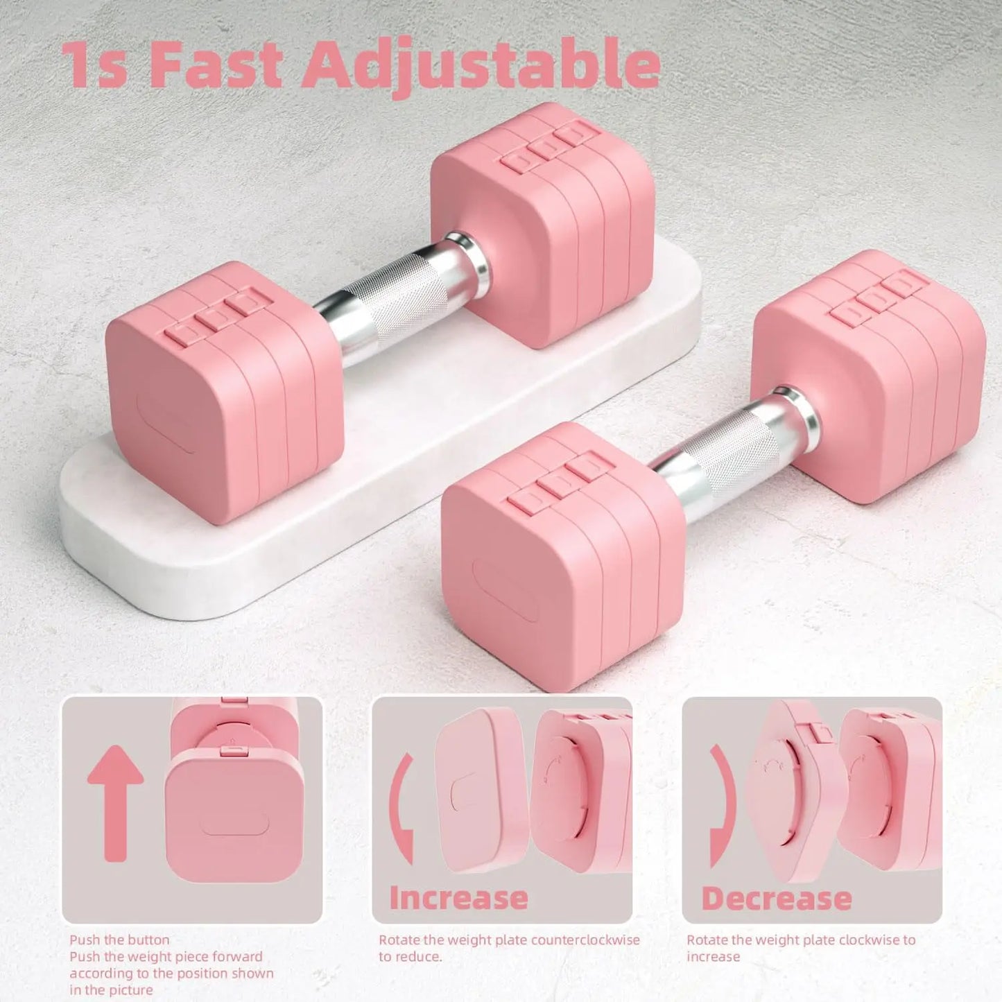 Adjustable Dumbbell Set 20LB, 5-in-1 Free Weights for Home Gym Exercise, Strength Training Equipment for Men and Women