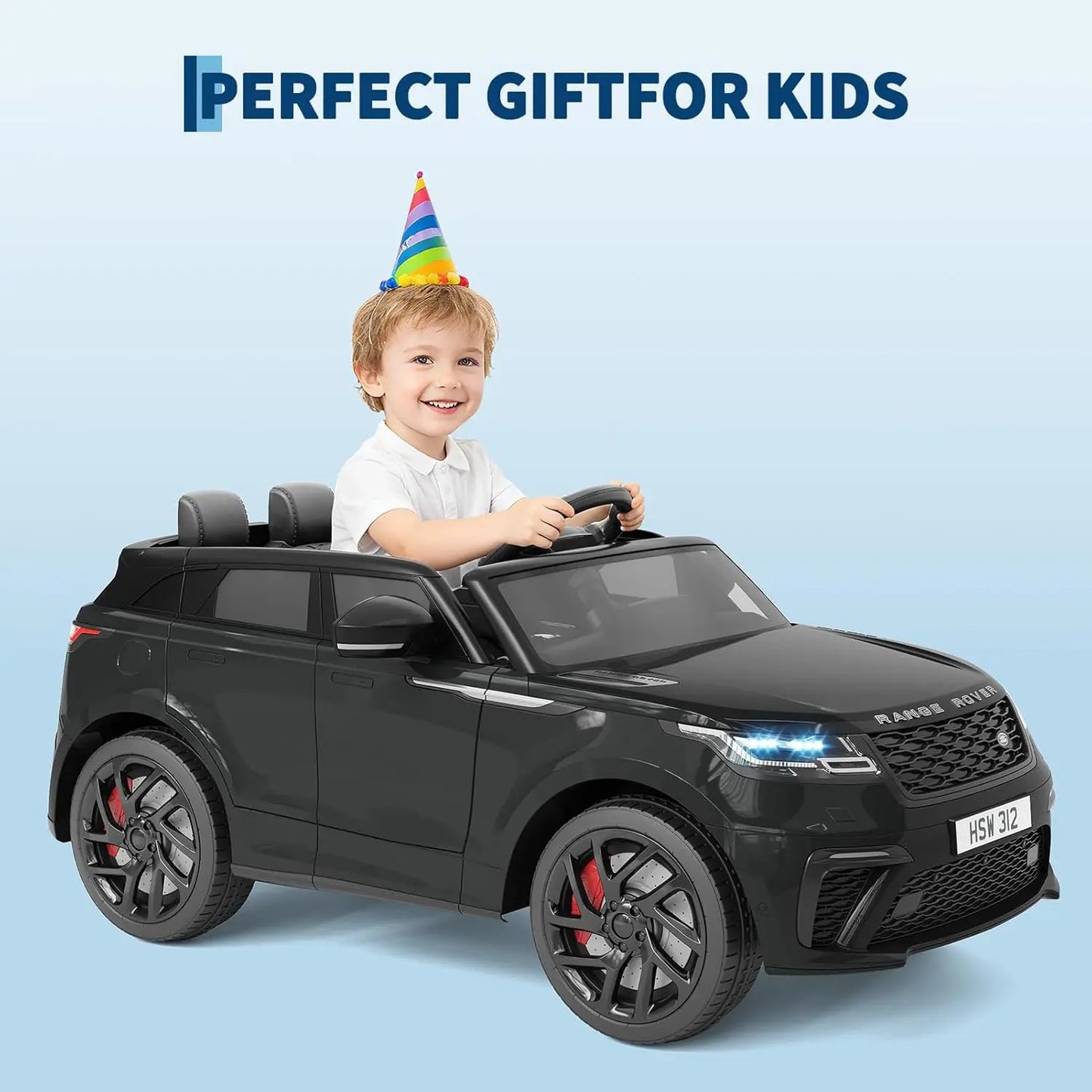 Kids Electric Car with Remote Control Ride-on Toy for Ages 4-8 Years with MP3 Player, Features Rocking Mode & Pull Rod Operation