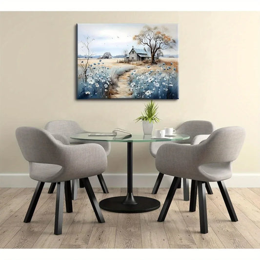 1.5 inch thickness, Art Deco interior, home decor, Country cottage canvas wall mural, French country poster