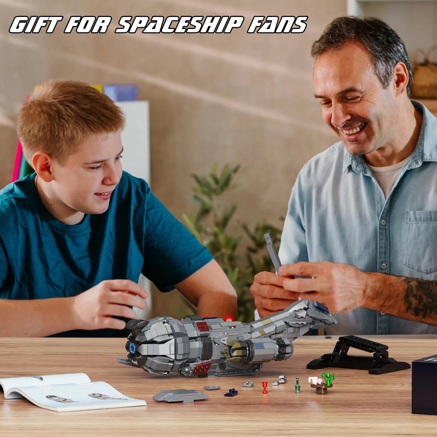 Spaceship Building Blocks Shuttle Firefly-class Bricks Toys with Display Stand Space Fans Gifts(1345 Pieces)