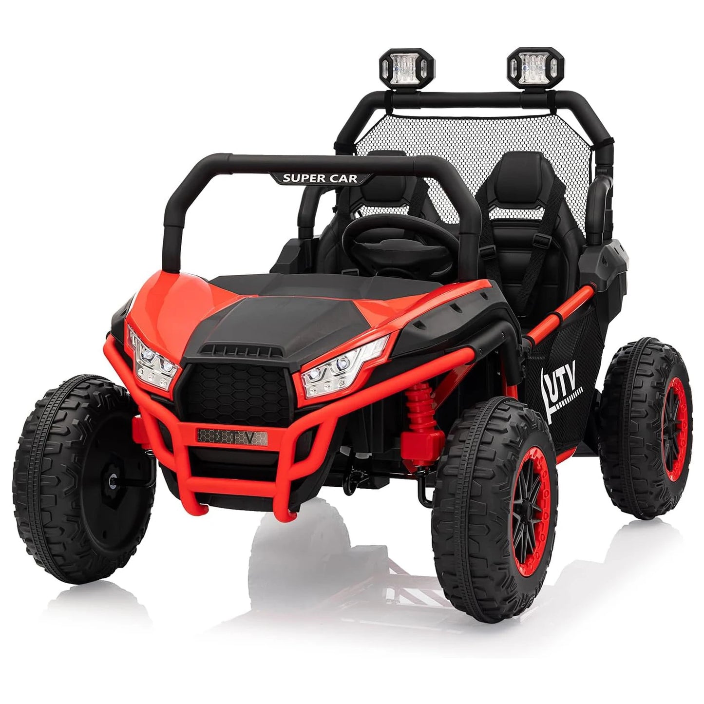 2-Seater Kids Electric Vehicle for Ages 3+,Ride on Car UTV,with Parent Remote Control,400w Motors,4.5MPH, Four-Wheel Suspension