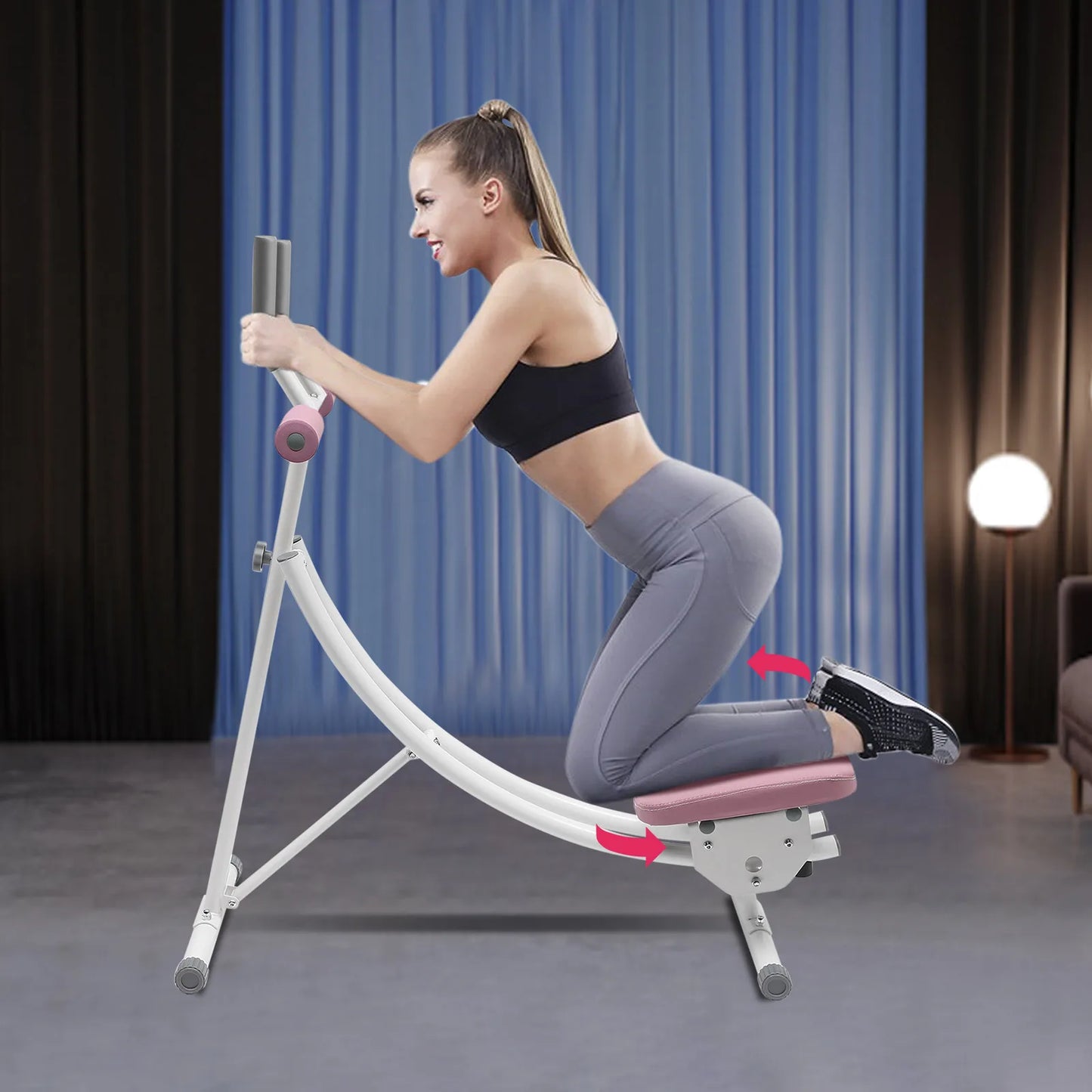 Ab Machine, 150kg/330lbs Weight Capacity, Foldable, Core & Abdominal Exercise Fitness Equipment for Home Gym
