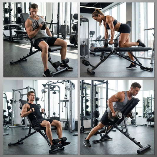 Foldable Weight Bench for Home Gym, Workout Bench with Multi-Position Adjustable, Full Body Strength Training Bench