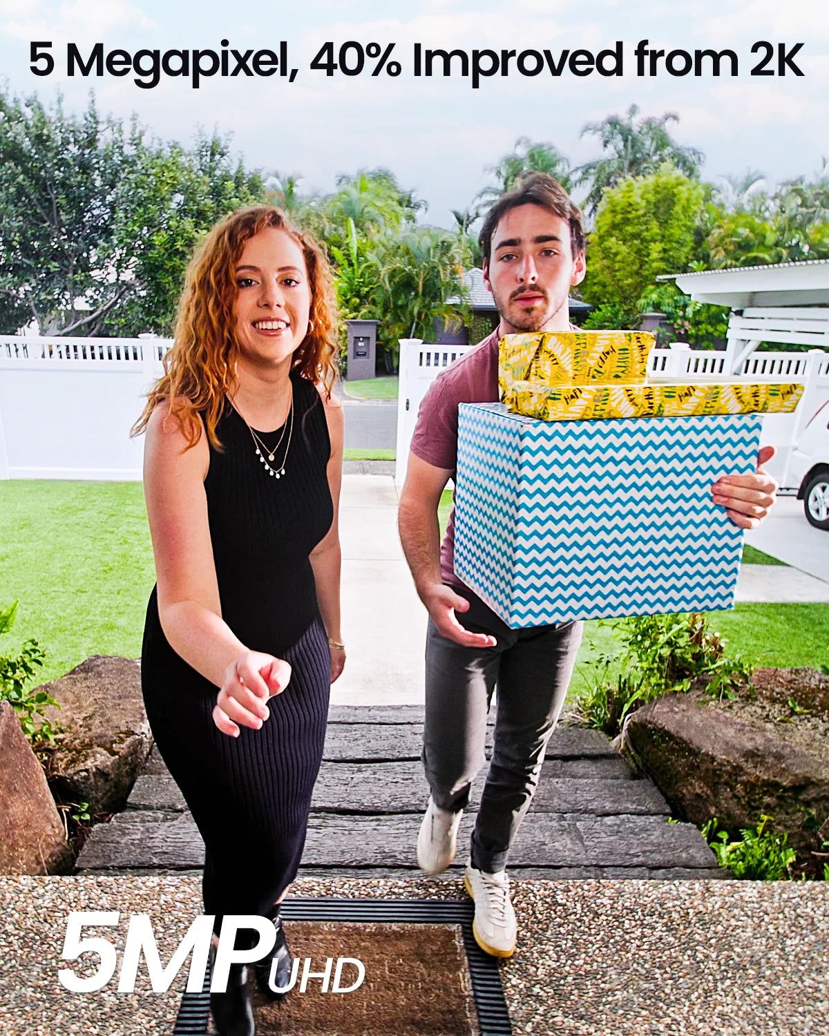 Dekco 5MP Ultra HD WiFi Video Doorbell Outdoor Camera PIR Motion Detection 2-Way Audio IP66 Wireless Door Bell Support Alex